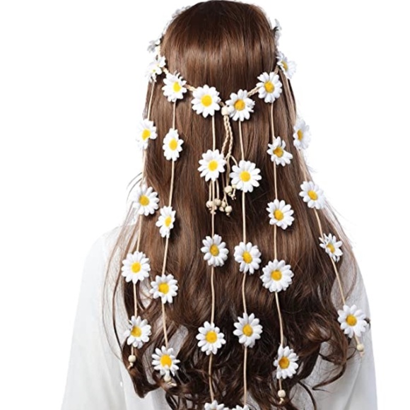 Sunflower Headband Women Hippie Headwear -AWAYTR Bohomia Feather Rope Crown Head main image 4